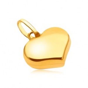 Přívěsek ze žlutého 14K zlata - lesklé hladké pravidelné srdce GG05.21