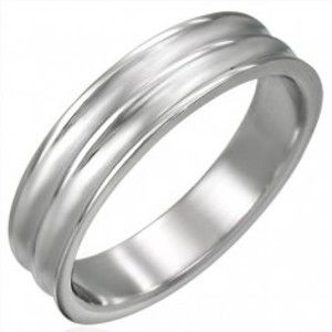 Prsten ocelový široký s dvěma žlábky D1.1