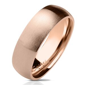 Prsten z chirurgické oceli v měděném odstínu, matný zaoblený povrch, 6 mm - Velikost: 59