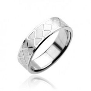 Prsten z chirurgické oceli - mozaikový vzor H10.5