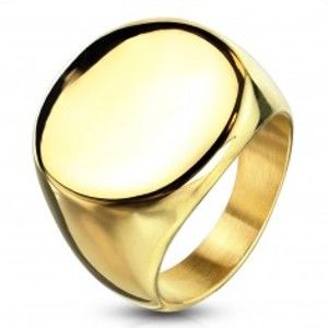 Prsten z chirurgické oceli zlaté barvy s kruhem, lesklý M17.13