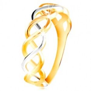 Prsten z kombinovaného 14K zlata - propletené dvoubarevné linie GG213.09/15