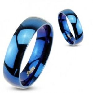 Prsten z oceli - modrá lesklá obroučka C24.9