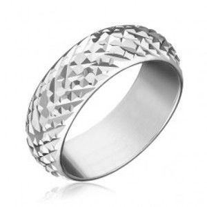 Prsten ze stříbra 925 - lesklé vystouplé kosočtverce H14.13