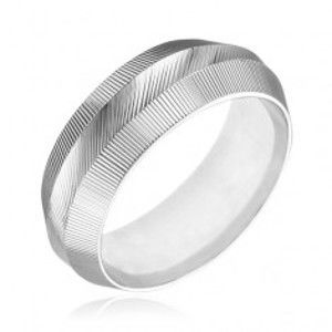 Prsten ze stříbra 925 - zúžený, vroubkovaný povrch H11.17