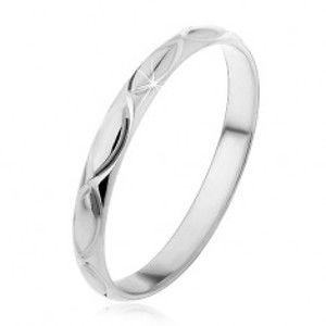 Stříbrný prsten 925 - gravírované obrysy zrníčka H12.8