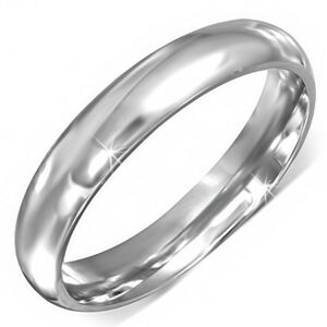 Stříbrný prsten z chirurgické oceli s hladkým povrchem - Velikost: 73
