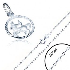 Stříbrný náhrdelník 925 - jemný řetízek a přívěsek znamení STŘELEC AA33.09