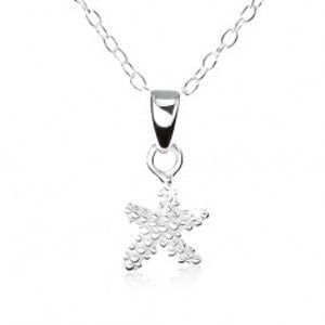 Stříbrný náhrdelník 925, hvězdička s gravírovanými kuličkami