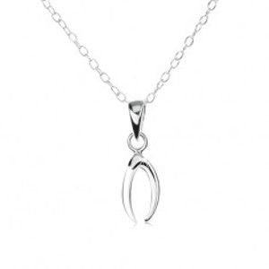 Stříbrný náhrdelník 925, řetízek s oválnými očky, malá podkova