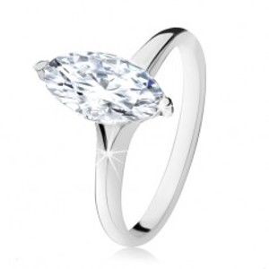 Stříbrný prsten 925, masivní zirkonový ovál v dekorativní objímce SP14.02