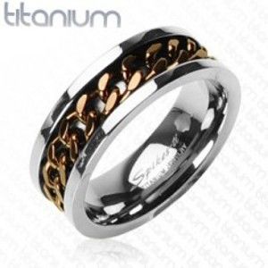 Titanový prsten - měděný řetěz J3.8
