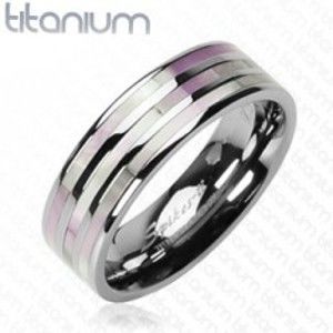 Titanový prsten - tři perleťové pruhy J1.6