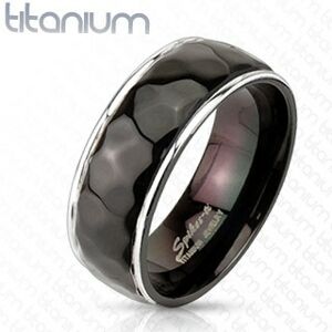 Titanový prsten - vzor kosočtverců s oblými hranami - Velikost: 65