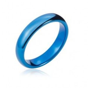 Wolframový prstýnek s oblými hranami, tmavě modrý, 4 mm L7.06