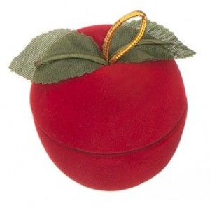 Sametová krabička na prsten - jablko s lístky Y31.8