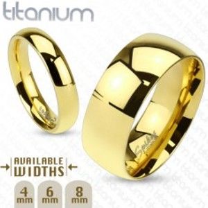 Zaoblený hladký titanový prsten ve zlatém odstínu, 8 mm M07.01