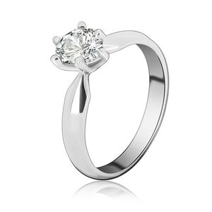 Zásnubní prsten ze stříbra 925 – zirkon ve tvaru slzy - Velikost: 65