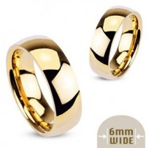 Zlatý kovový prsten - hladký lesklý kroužek L11.03