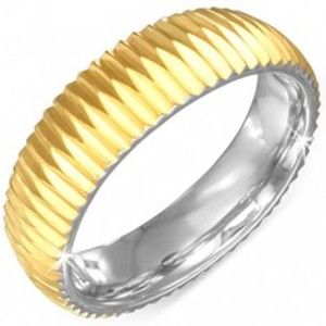 Zlatý prsten z chirurgické oceli - vroubkovaný BB5.11